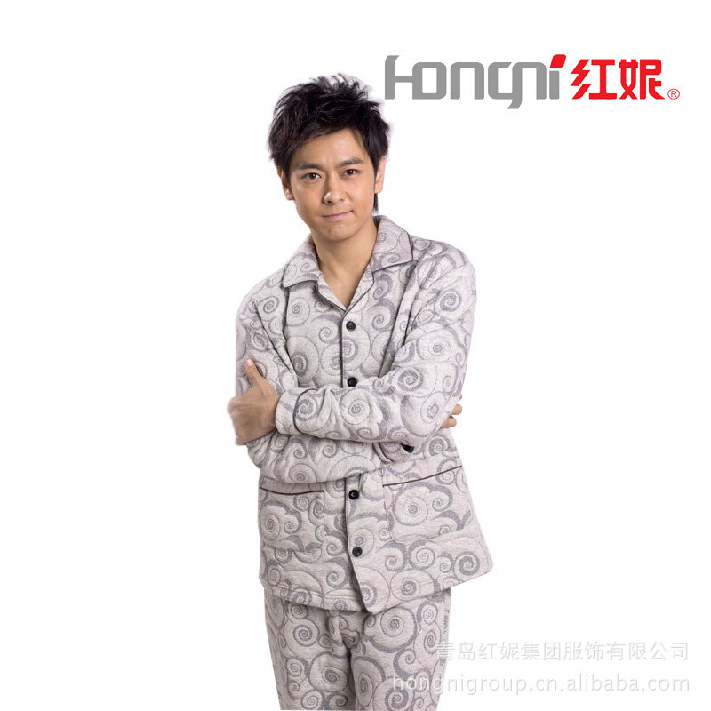 红妮 批发供应 针织<em>纯棉秋冬男士睡衣</em>睡裤家居