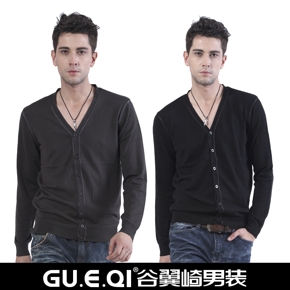 特价谷翼崎<em>毛衣</em>批发秋冬款<em>毛衣男开衫</em>纯棉毛衣